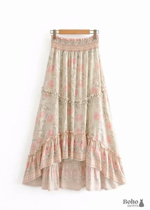 Boho Skirts in White Smoke For Women